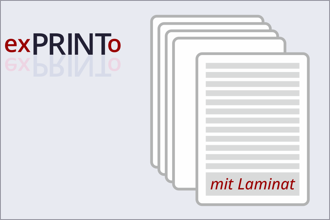 Drucke einseitig mit Laminat