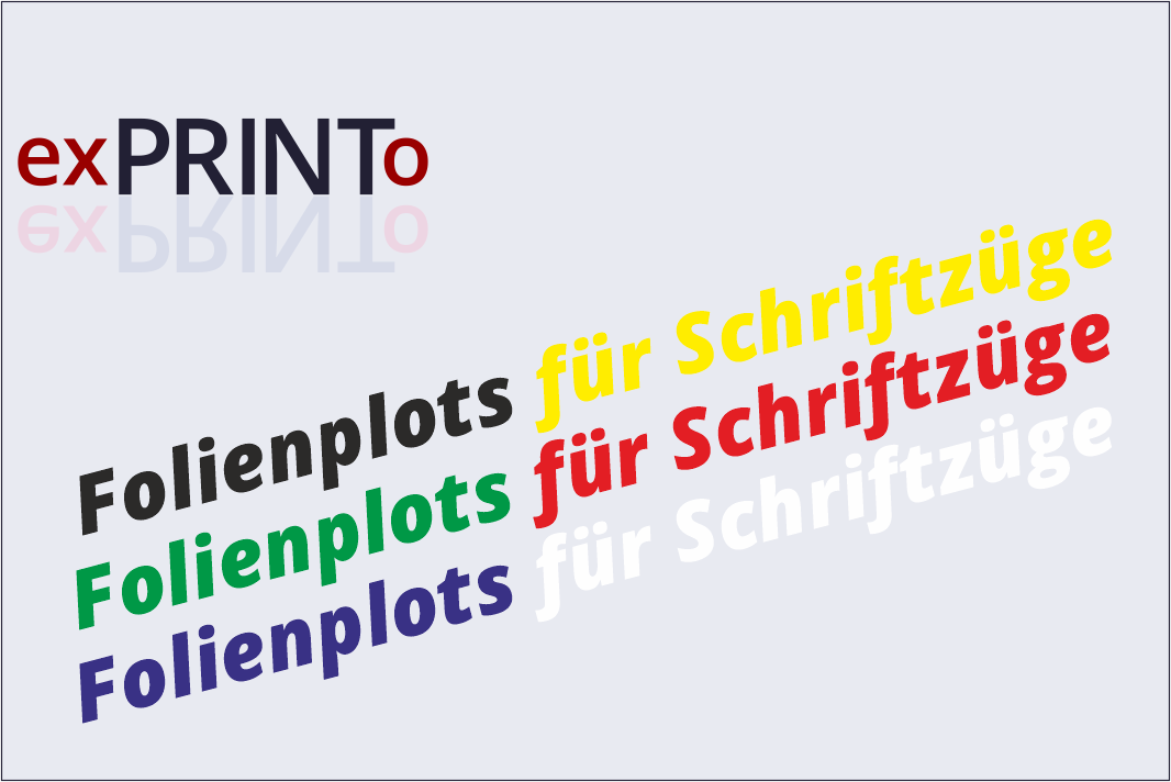 Folienplots für Schriftzüge - zweifarbig