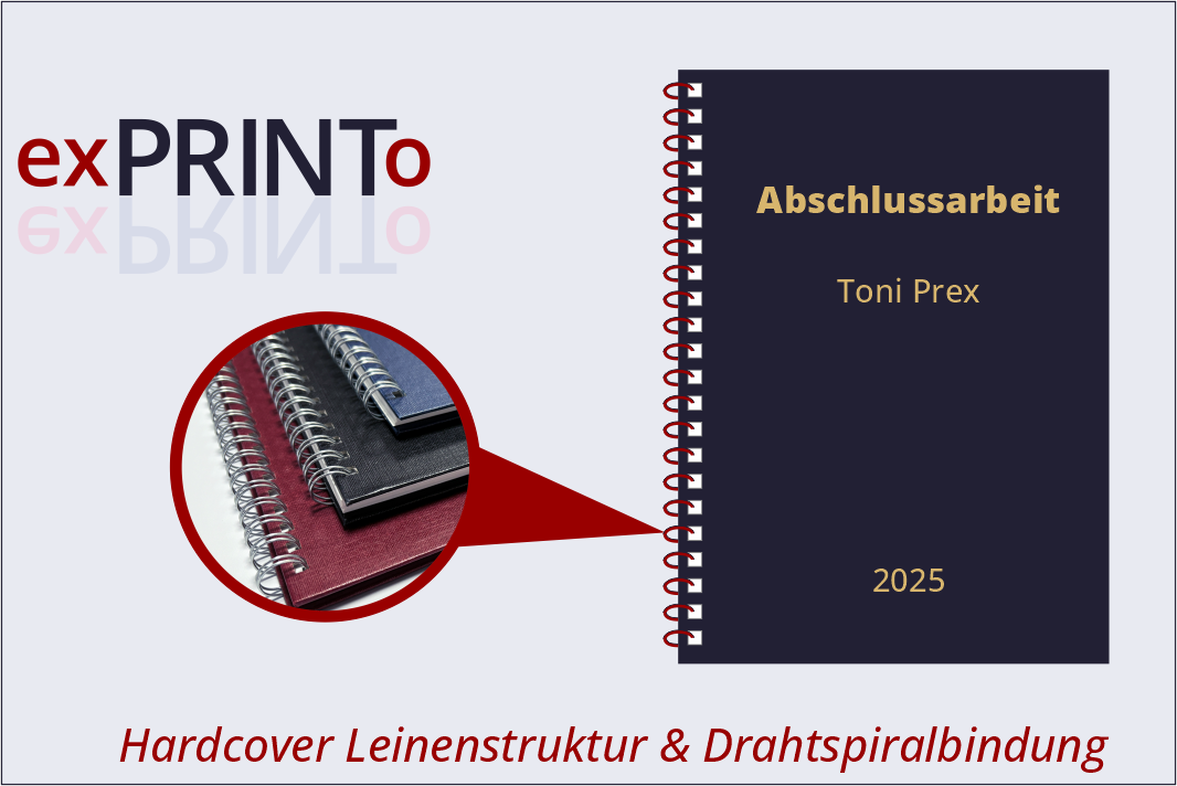 Arbeiten im Hardcover mit Drahtspiralbindung