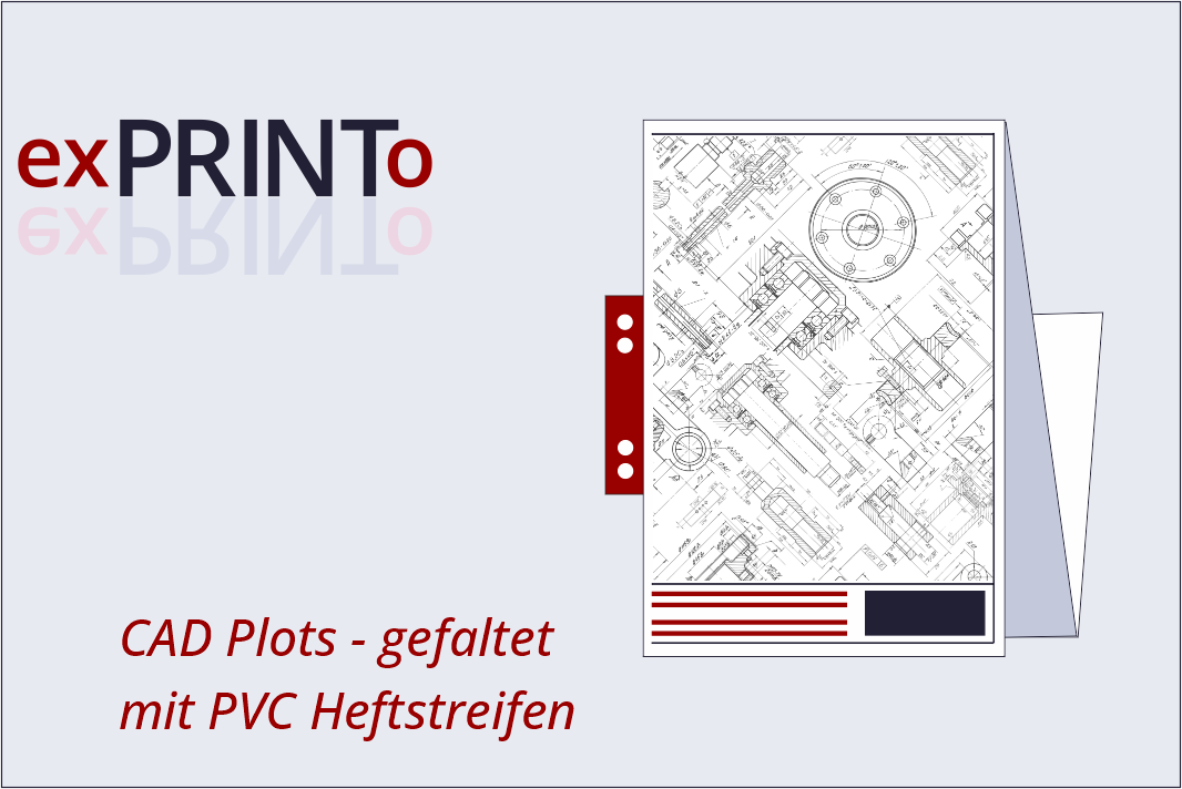 CAD Plots mit Heftstreifen 