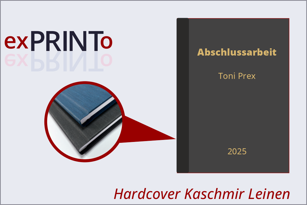 Arbeiten im Hardcover Kaschmir Leinen