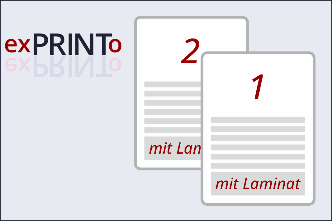 Drucke doppelseitig mit Laminat