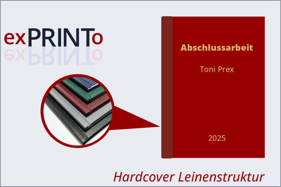 Arbeiten im Hardcover Leinenstruktur