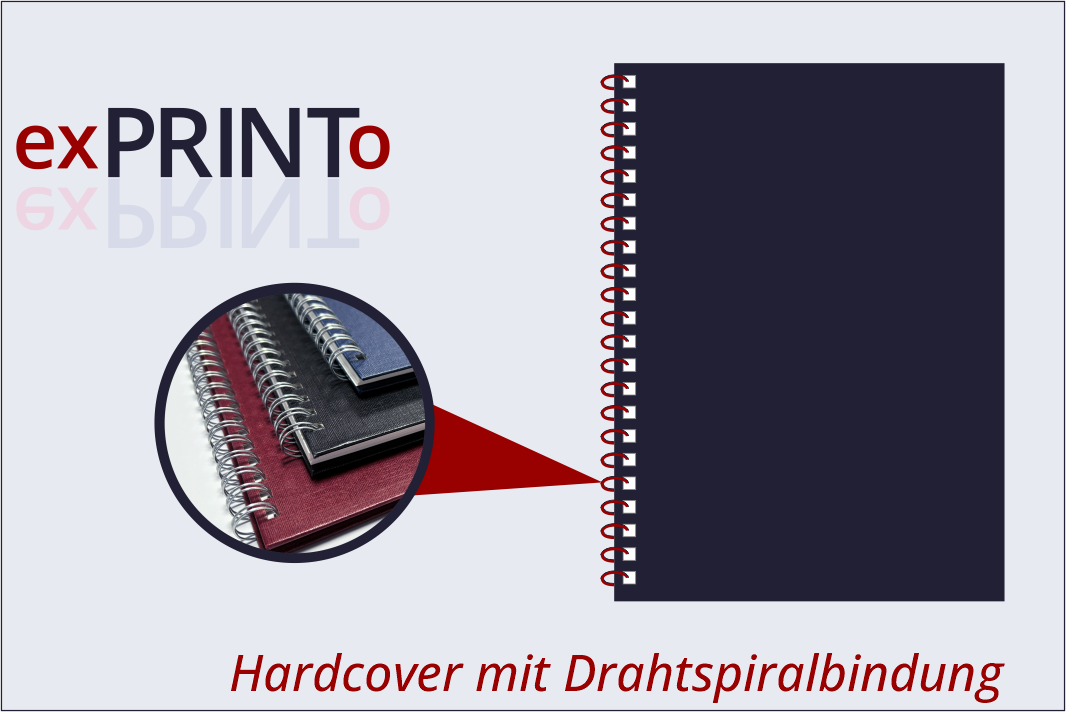Drucke im Hardcover mit Drahtspiralbindung